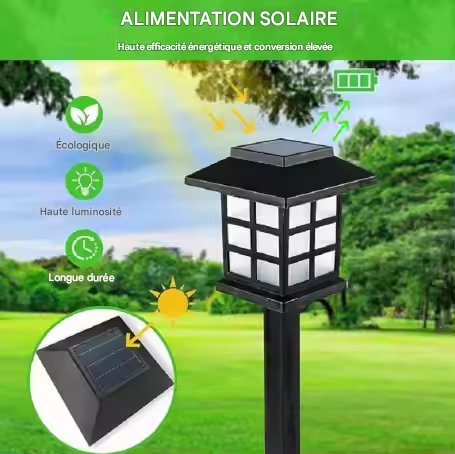 🌿 Pack de 6 Lumières Solaires Extérieures Étanches – Éclairez Vos Allées et Jardins avec Élégance