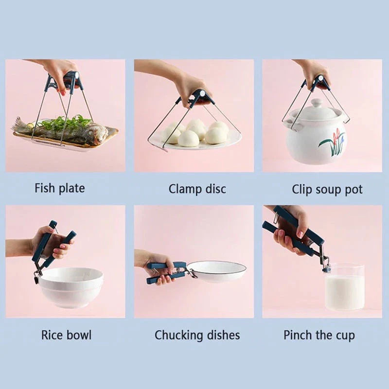 🔥 Pinces de Cuisine Anti-Chaleur – Pan Grippers en Acier Inoxydable