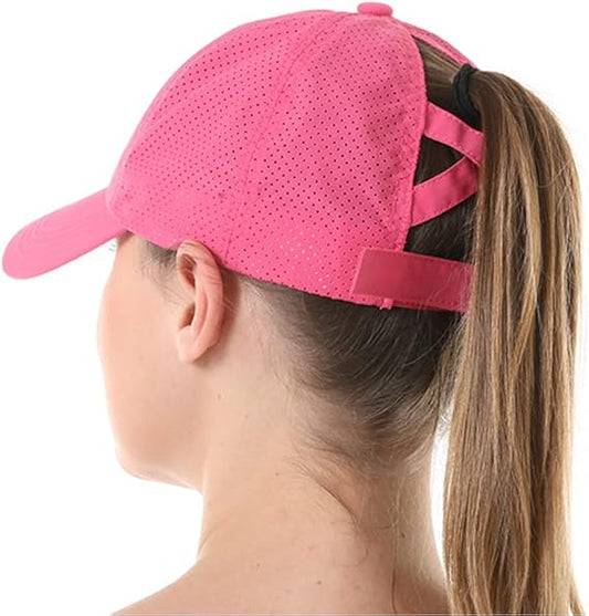 🎀 Casquette Femme Rose avec Ouverture pour Cheveux – Élégante & Confortable ☀️