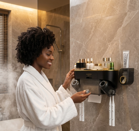 Distributeur Automatique de Dentifrice & Support Brosse à Dents