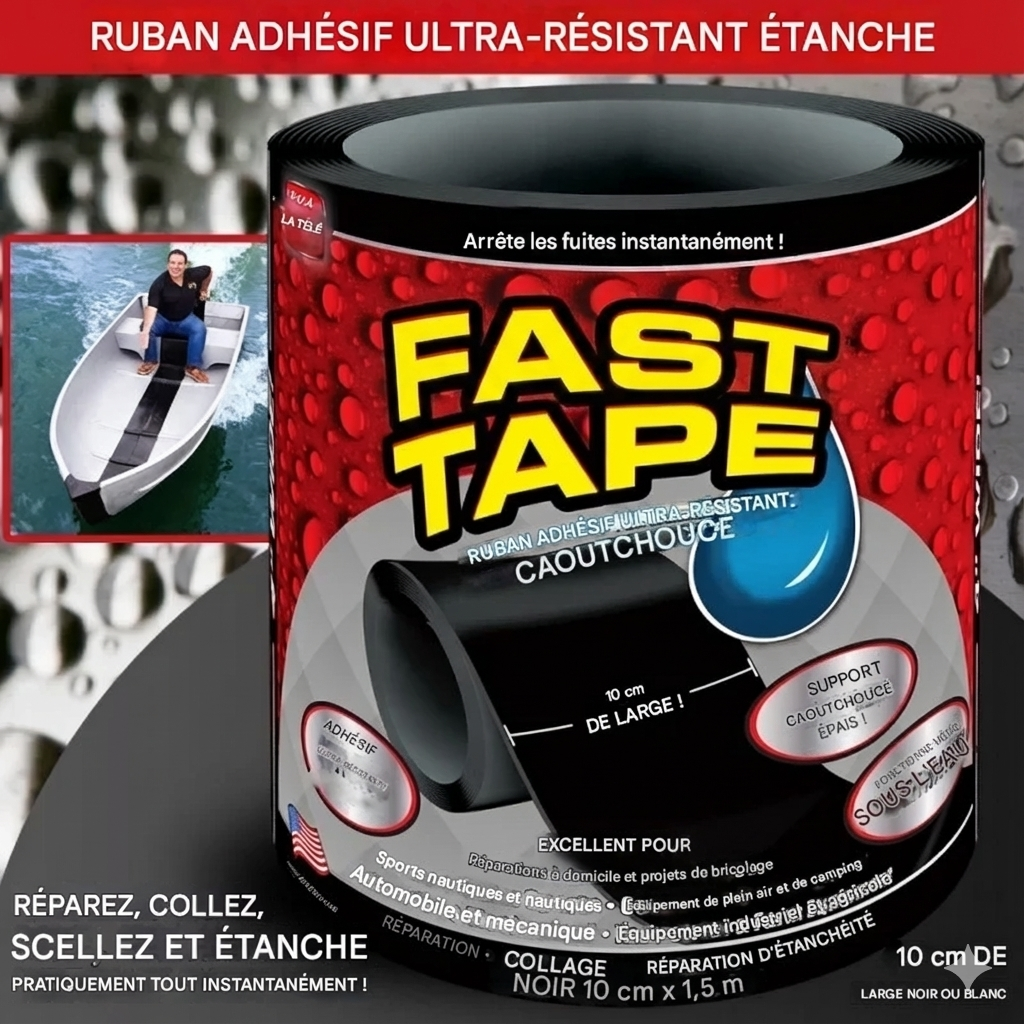 🛠️ RUBAN ADHÉSIF FLEXIBLE ULTRA RÉSISTANT – RÉPARATION IMMÉDIATE & ÉTANCHE